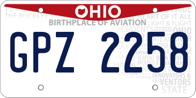OH license plate GPZ2258