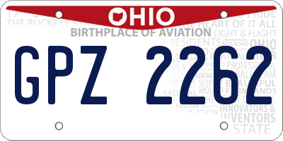 OH license plate GPZ2262