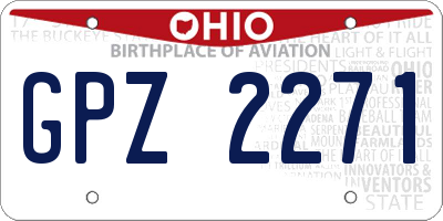 OH license plate GPZ2271