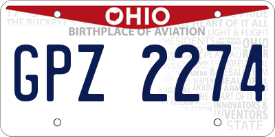 OH license plate GPZ2274