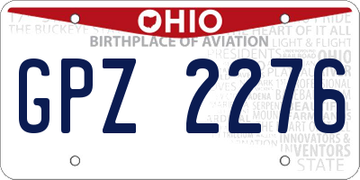 OH license plate GPZ2276
