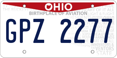 OH license plate GPZ2277