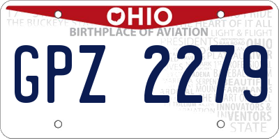 OH license plate GPZ2279