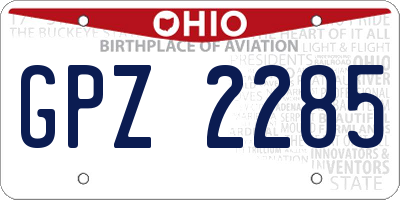 OH license plate GPZ2285