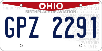 OH license plate GPZ2291