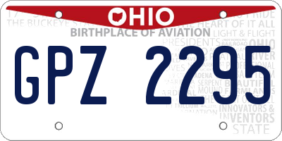 OH license plate GPZ2295