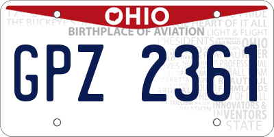 OH license plate GPZ2361