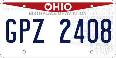 OH license plate GPZ2408