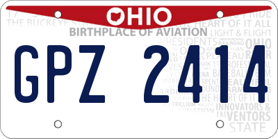 OH license plate GPZ2414