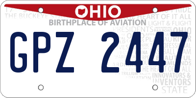 OH license plate GPZ2447
