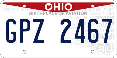 OH license plate GPZ2467