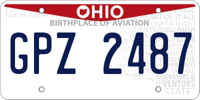 OH license plate GPZ2487