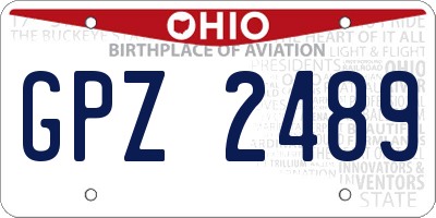 OH license plate GPZ2489