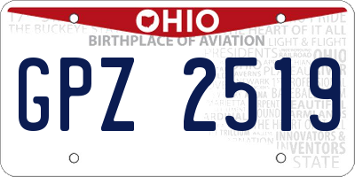 OH license plate GPZ2519