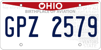 OH license plate GPZ2579
