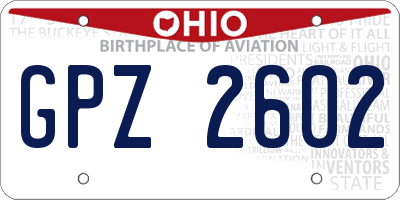 OH license plate GPZ2602