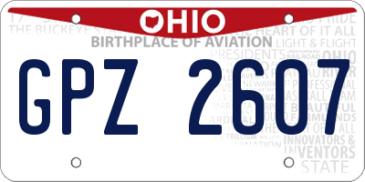 OH license plate GPZ2607