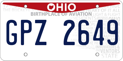 OH license plate GPZ2649