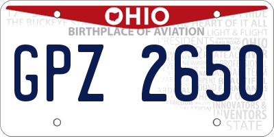 OH license plate GPZ2650