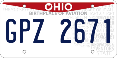 OH license plate GPZ2671