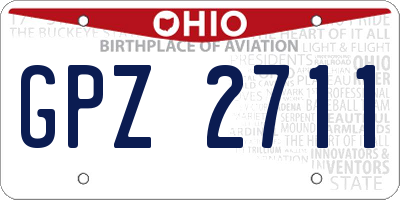 OH license plate GPZ2711