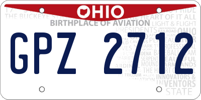 OH license plate GPZ2712
