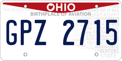 OH license plate GPZ2715