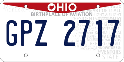 OH license plate GPZ2717