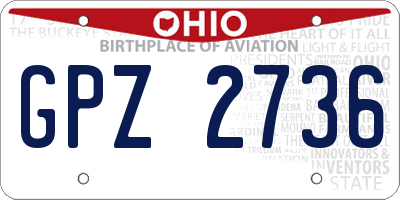 OH license plate GPZ2736