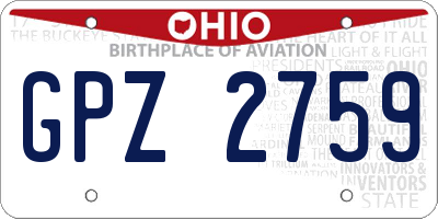 OH license plate GPZ2759