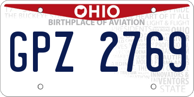 OH license plate GPZ2769
