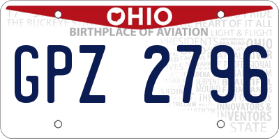 OH license plate GPZ2796