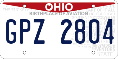 OH license plate GPZ2804