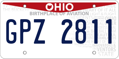 OH license plate GPZ2811
