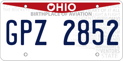 OH license plate GPZ2852