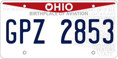 OH license plate GPZ2853