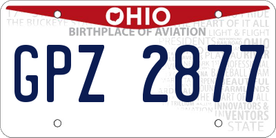 OH license plate GPZ2877