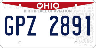 OH license plate GPZ2891