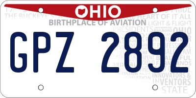 OH license plate GPZ2892
