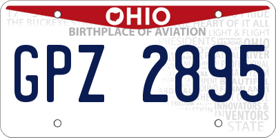 OH license plate GPZ2895