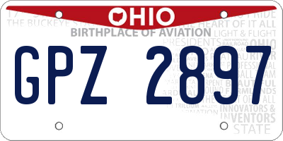 OH license plate GPZ2897