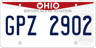 OH license plate GPZ2902