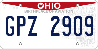OH license plate GPZ2909