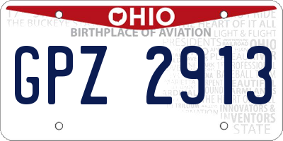 OH license plate GPZ2913