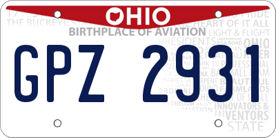 OH license plate GPZ2931