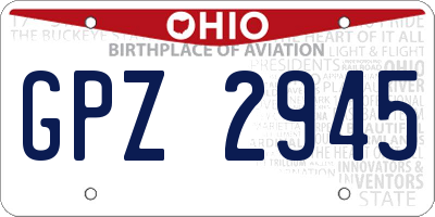 OH license plate GPZ2945