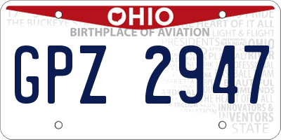 OH license plate GPZ2947