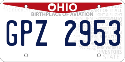 OH license plate GPZ2953
