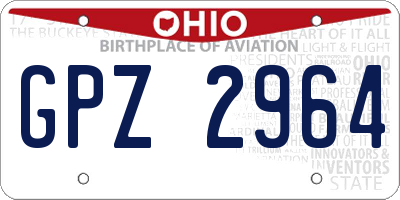 OH license plate GPZ2964
