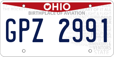 OH license plate GPZ2991